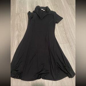 Heart Hips Black Short-Sleeve A-Line Mini Dress